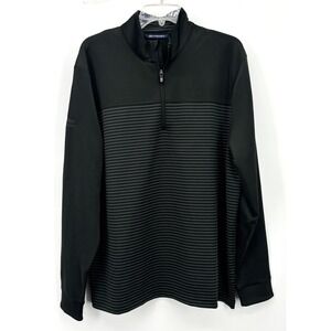 Cutter & Buck Size XL Quarter Zip Pullover Black Striped CB DryTec 50 UPF NWT